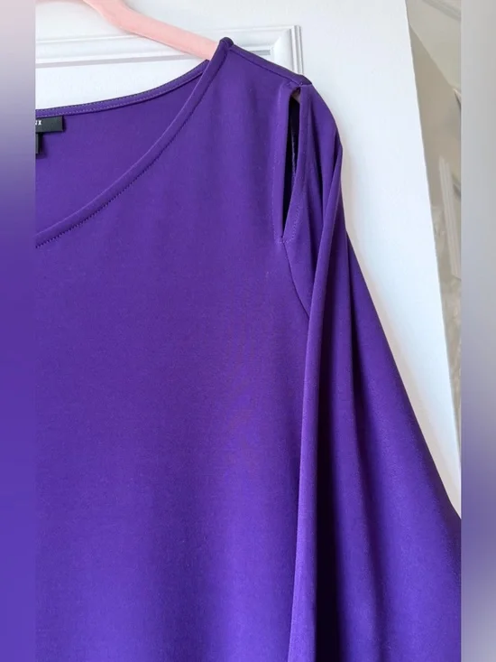 Alfani Purple 3/4 Sleeve Tunic Top - Picture 5 of 5